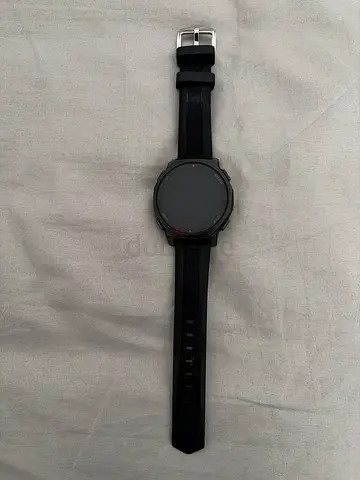 Used black smart watch with silicone strap - good condition
