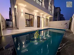 Ready-to-move-in 5-bedroom villa with a swimming pool, located on the main road in one of Ajman’s 