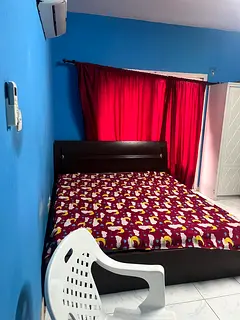 Available for monthly rent in 2bhk flat sharing with fully furnished separate bath and balcony