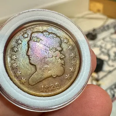 1829 USA Coronet Head Half Cent (old antique coins)