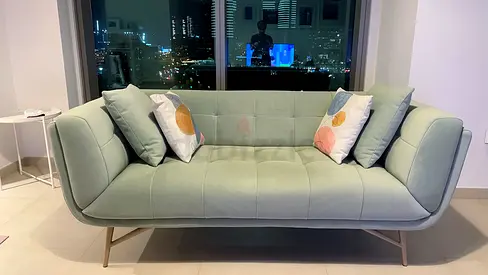 Light green 3-seater sofa in excellent condition