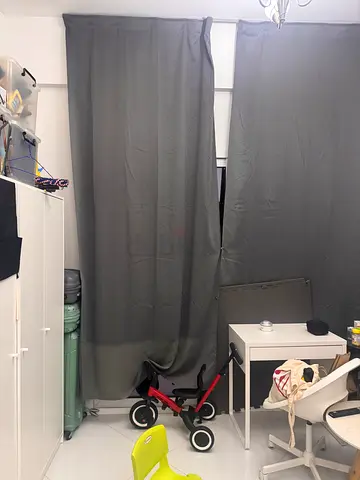 IKEA block out curtain with panels and clips