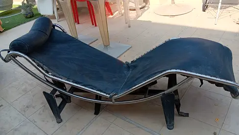 Used Outdoor Chaise Lounge / Sunbed with Metal Frame