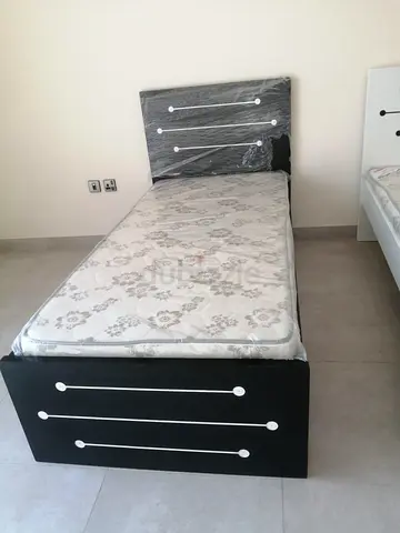 Single black MDF Wood Bed Frame Available