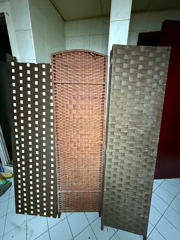 Set of 3 Woven Room Dividers / Privacy Screens