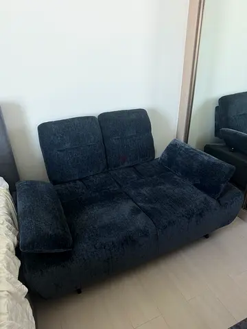 Navy Blue Pan Home 2 seater fabric sofa in perfect condition
