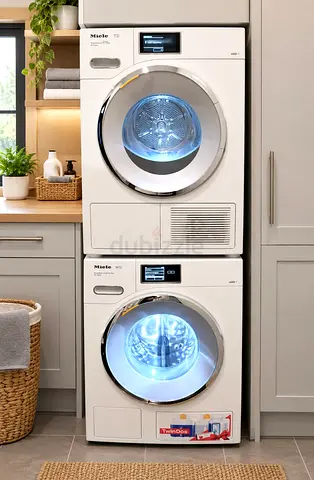 Miele Stackable Washer and Dryer Set — Excellent Condition 9kg washer 9kg dryer