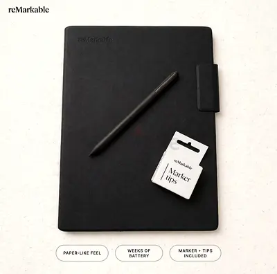 Remarkable Paper Pro Bundle-Leather Folio, 11'8 Color Display, Marker Plus Pen, Paper Pro Tablet