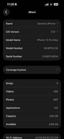 Iphone 15 pro max 256gb black