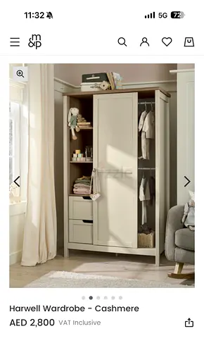 Harwell Cashmere Wardrobe - Good Condition, 2 Doors with Drawers