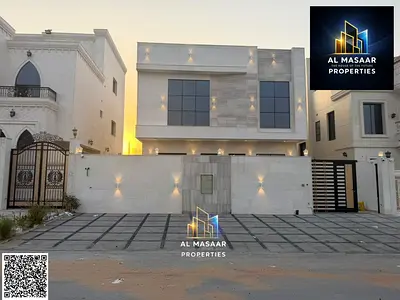 A luxury villa for sale in Al Helio, featuring custom design and high-end finishes, a private pool, and a price that includes electricity, water, and
