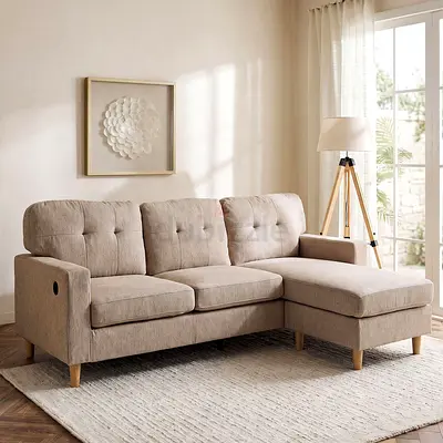 New Boden 3-Seater Reversible Corner Fabric Sofa with USB