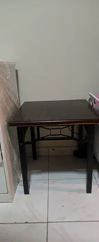 Small wooden side table / bedside table - dark brown