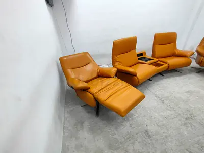 Original leather German recliner sofa