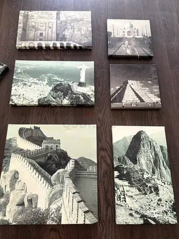 7 Wonders Of The World Black & White Wall Frames