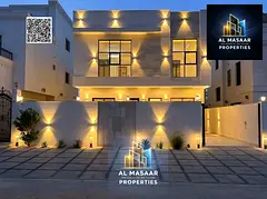 A luxury villa for sale in Al Helio, featuring custom design and high-end finishes, a private pool, 