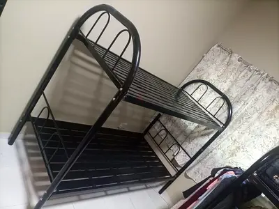 Black metal bunk bed frame - sturdy twin/twin