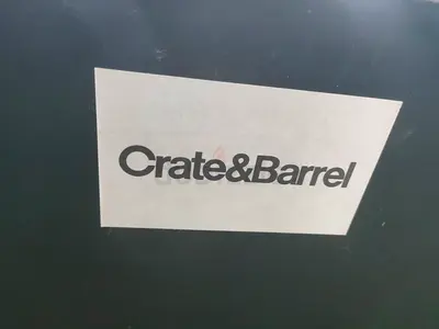 Crate and barrel gray color lshape sofa with ottoman storage