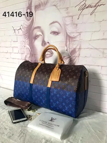 Louis Vuitton Speedy 40 Monogram Blue Ombre Leather Travel Bag