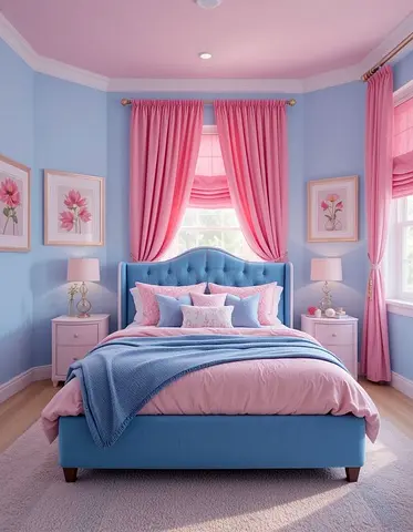 Stylish cozy Sky blue colour 160*200 queen size bed.