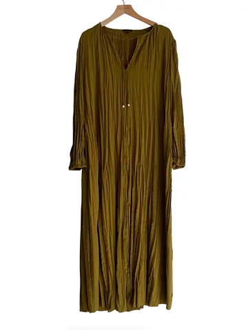 Massimo Dutti - Olive green kaftan dress