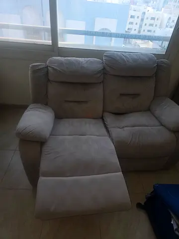 Beige Recliner Armchair - Comfortable twin Seater