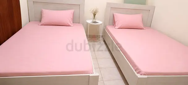 Set of 2 Single Beds with Headboards - Light Wood, used