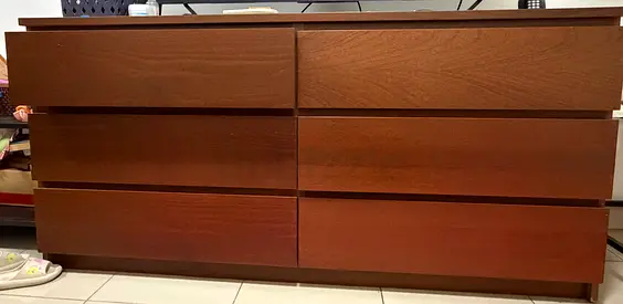 IKEA Hemnes 6-drawer Dresser - Solid Wood, Dark Brown