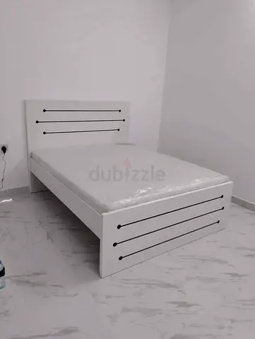 White double size Bed Frame with Headboard and Footboard 120x190cm