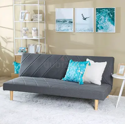 Danube Home 3 Seat Fabric Sleeping Sofabed Three Seater Convertible Sofa Cum Bed Grey 177x90x75cm