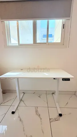 White electric height-adjustable standing desk - good condition