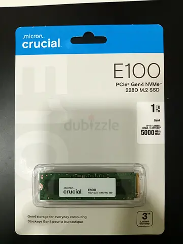Crucial E100 1TB PCIe Gen4 NVMe M.2 SSD (Brand New, Sealed)