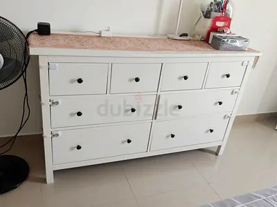 White 8-Drawer Wooden Dresser / Sideboard in Good Condition