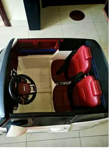 Kids Electric Ride-On Sports Car - 2 Seater, White (Approx 4ft x 2ft)