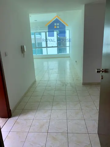 Two bedrooms and a living room for sale in Al Majaz 3, first row on Khaled Lake. Great location and