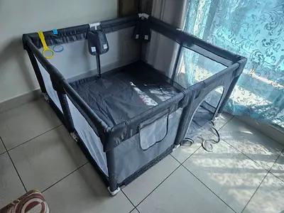 Foldable Baby Playpen / Playard in Grey - Good Condition and toy