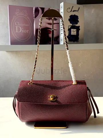 Chanel Burgundy Caviar Leather Flap Shoulder Bag with Chain