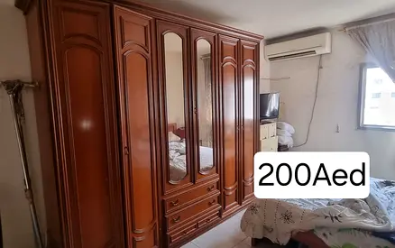 Large Wooden Wardrobe with Mirror - Solid Build