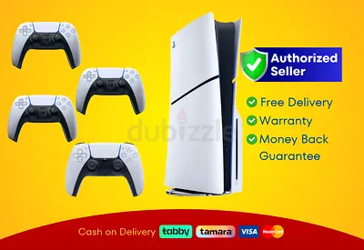 Sony PlayStation 5 Gaming Console Slim – Disc Edition with 4 Controllers, PS5 | New |  Warranty | FR