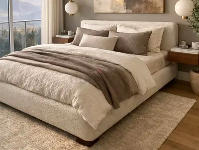 New beige colour 160*200 queen size Bed