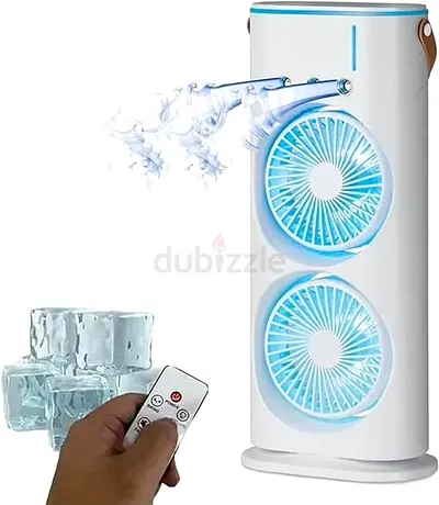 Portable Dual-Fan USB Cooler with Remote — Compact Evaporative Air Cooler