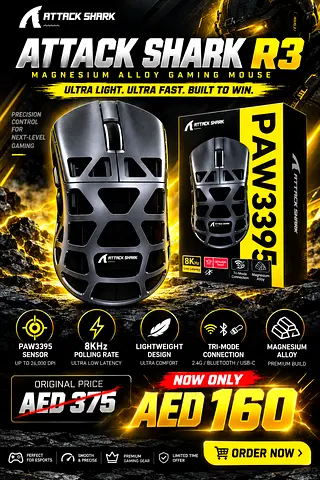ATTACK SHARK R3 Magnesium Alloy Wireless Gaming Mouse