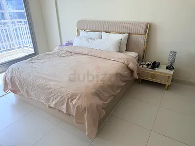 Velvet King Bed Frame + matching side tables & Vanity with stool + King Mattress (high quality)