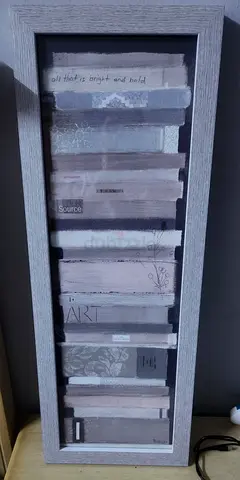 Framed abstract vertical wall - ready to hang