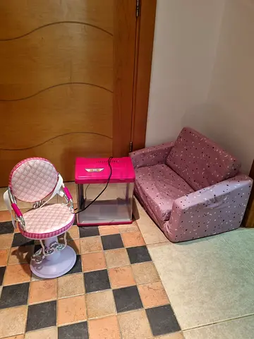 Free, kids sofa, doll chair and working fish tank