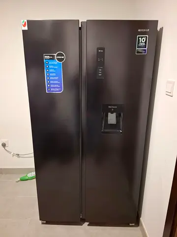 Brand New Krome Side By side Refrigerator with Water Dispenser Black  Price 1800 aed