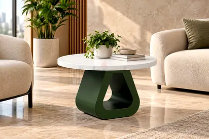 White Round Side & Center Table in Dubai | Ergospace