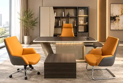 Luxury Executive Office Set – Desk, Cabinet, Chairs & Coffee Table