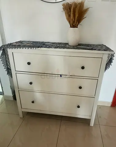 IKEA White 3-Drawer Wooden Chest of Drawers - Good Condition