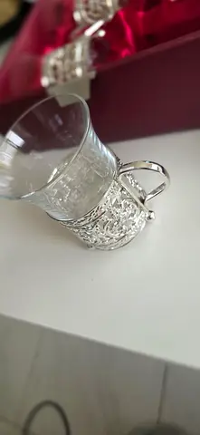 Brand new Decorative tea glasses - silver ware